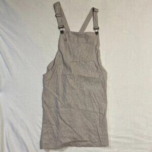 Purnell Santa Barbara Womens Overall Mini Dress 10/30 Gray Work Wear Pockets